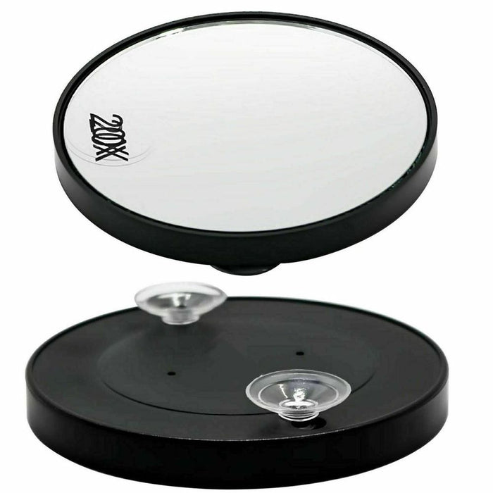 Crystal Clear 20X Magnifying Mirror | Makeup Cosmetic & Eye Makeup | Travel Size Suction Mirror | Professional Quality