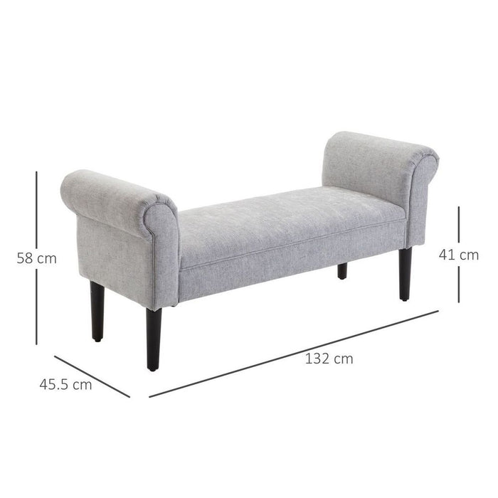 Elegant Rolled Arm Bench Bed End Ottoman Sofa - Stylish & Comfy - Durable Construction