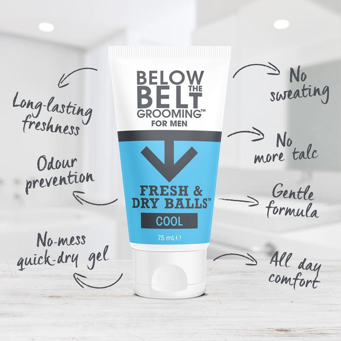 Fresh & Dry Balls COOL - Soothing, Moisturising Deodorant for Men's Intimate Area - Long Lasting Confidence - Talc Free