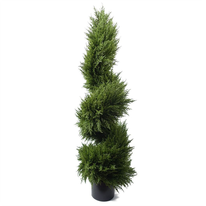 Premium 120cm Spiral Cypress Outdoor Tree - UV Resistant Artificial Plant