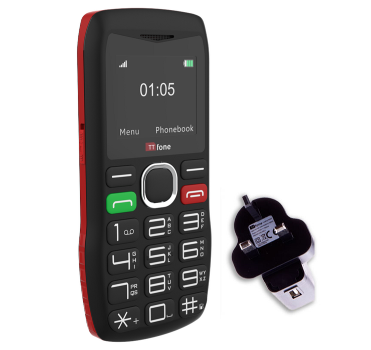 TTfone TT880 Easy-to-Use Big Button Mobile Phone with USB C Charger & Vodafone Pay As You Go SIM