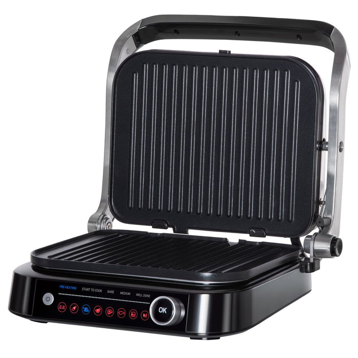 Health Grill & Panini Press, 2100W w/ 180 Flat Open 8 Automatic Settings