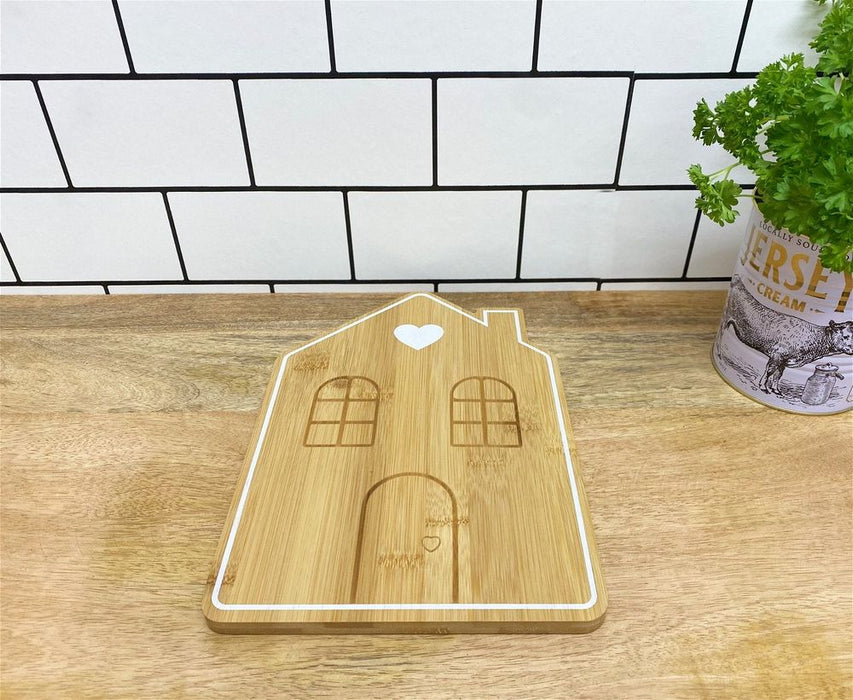 Premium Bamboo House Serving Tray - Handcrafted, 28cm - High-Quality