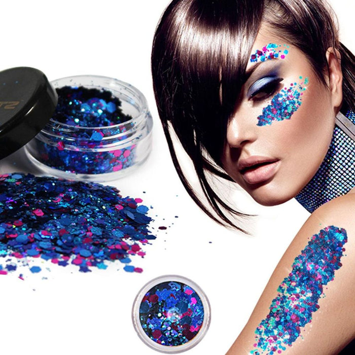 Beautz Chunky Glitter - 5 Varieties - 10ml Pot - 5g of Cosmetic Glitter - Mermaid