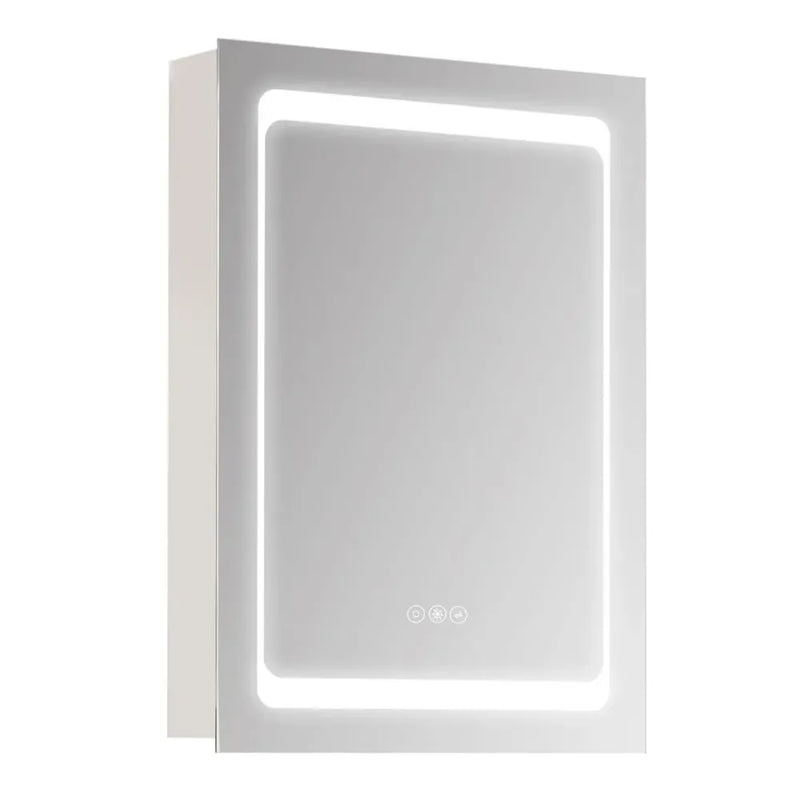 Bathroom LED Lighted Mirror Cabinet Wall-mount with Storage Shelves Touch Switch