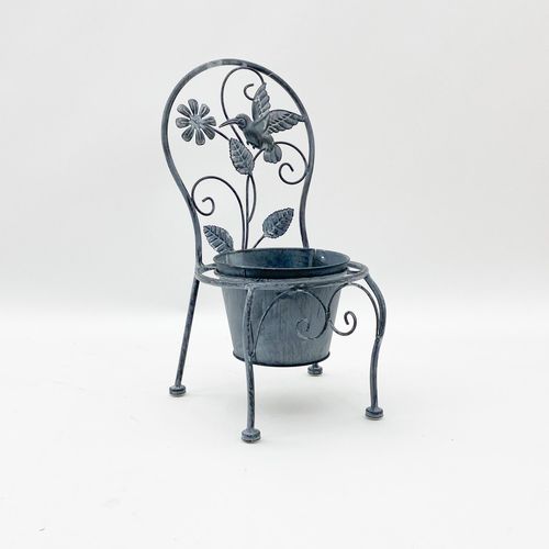 44CM STONE GREY SINGLE PLANTER