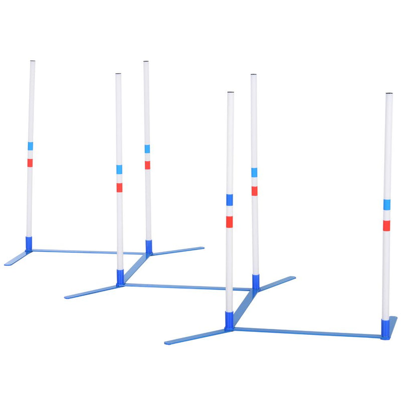 PawHut Adjustable Dog Agility Training Obstacle Course Set with Weaves Poles Storage Bag for Pet Dogs Outdoor Games Exercise
