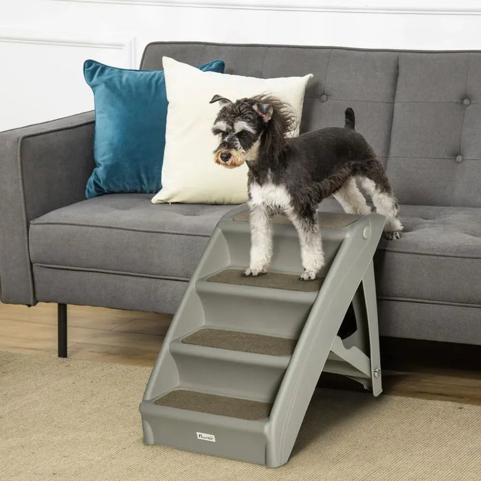 Portable Dog Steps for Bed, Sofa Non-Slip Pet Stairs for Cats, Dogs - Grey