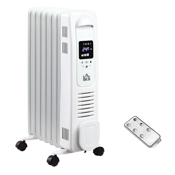 Powerful 1500W Oil Filled Radiator with LED Display - Portable Electric Heater for Efficient Heating