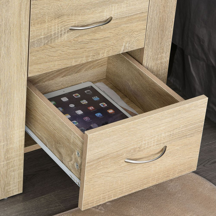 Particle Board 2-Drawer Bedside Table Natural