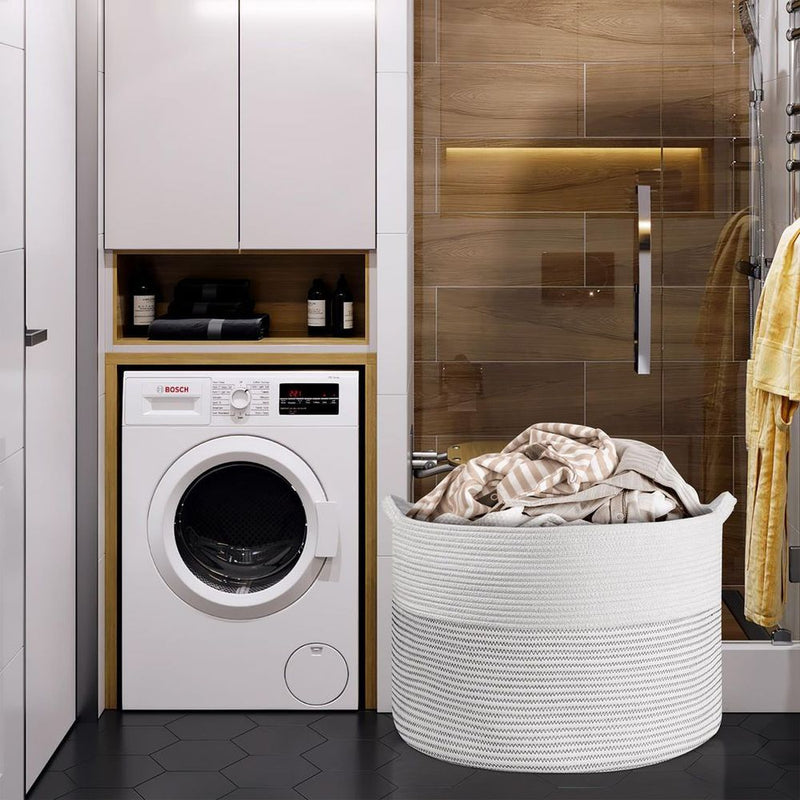 VINSANI LAUNDRY BASKET WHITE & L GREY 1010285