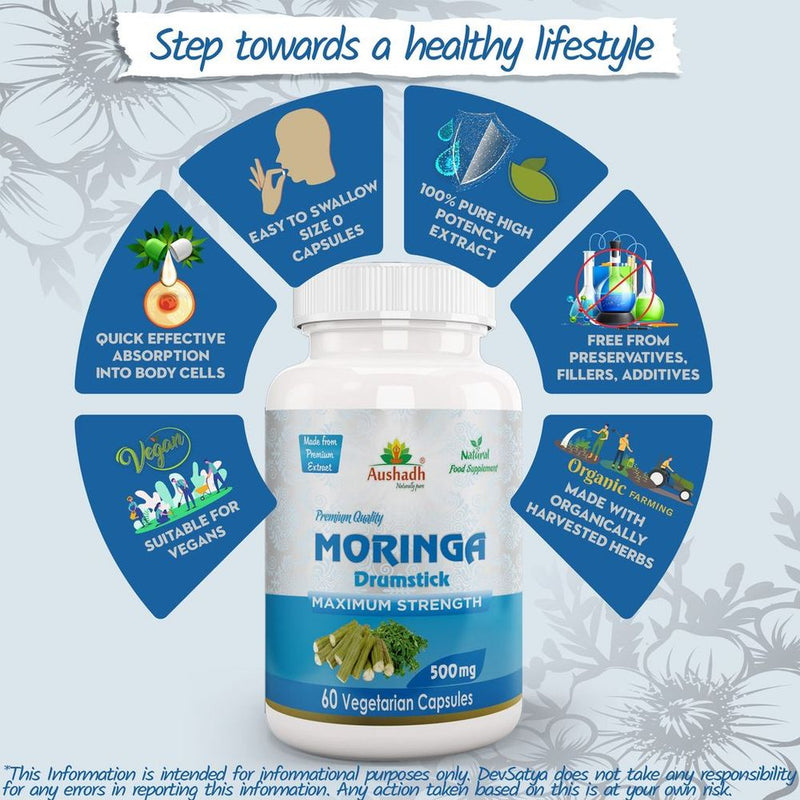 Moringa Oleifera Capsule: Nutrient-Rich Ayurvedic Powerhouse for Weight Loss, Detox, and Digestion Boost