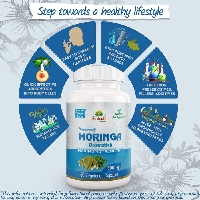 Moringa Oleifera Capsule: Nutrient-Rich Ayurvedic Powerhouse for Weight Loss, Detox, and Digestion Boost