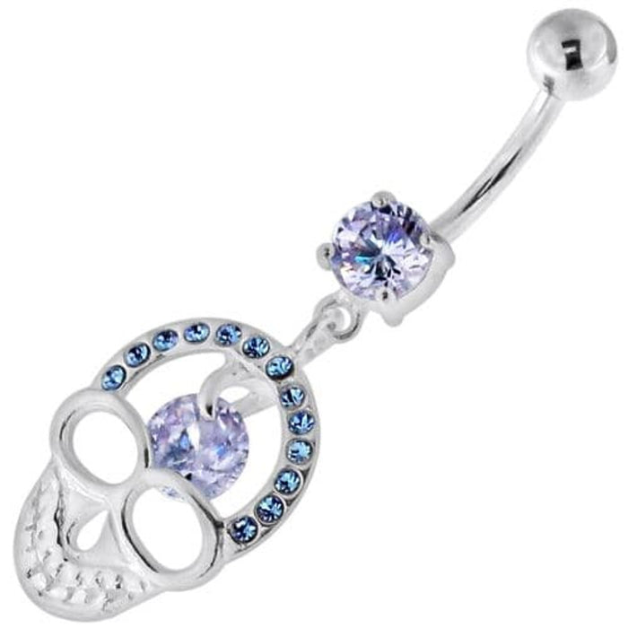 Jeweled Skull with center Stone Navel Belly Piercing