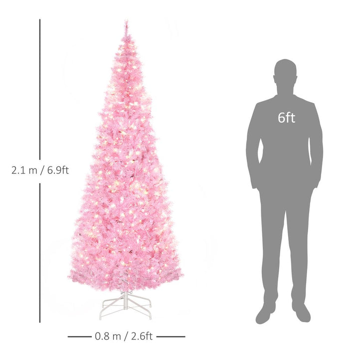 7FT Prelit Artificial Christmas Tree 350 LED Light HOMCOM