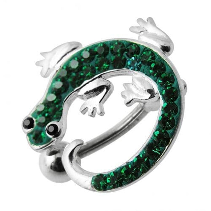 Fancy Jeweled Colorful Lizard Dangling Navel Ring