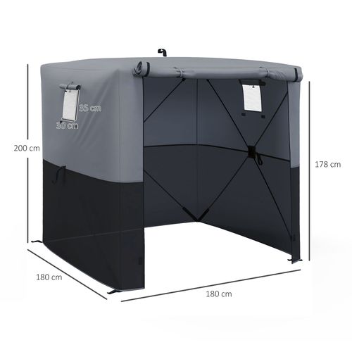 Outsunny 2 x 2m Pop Up Gazebo with Sides Easy up Party Tent with Carry Bag Black