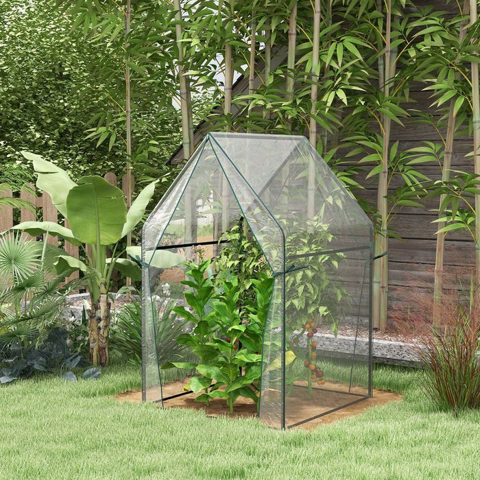 Outsunny Tomato Greenhouse with 2 Zipped Doors, Outdoor Green House, Clear