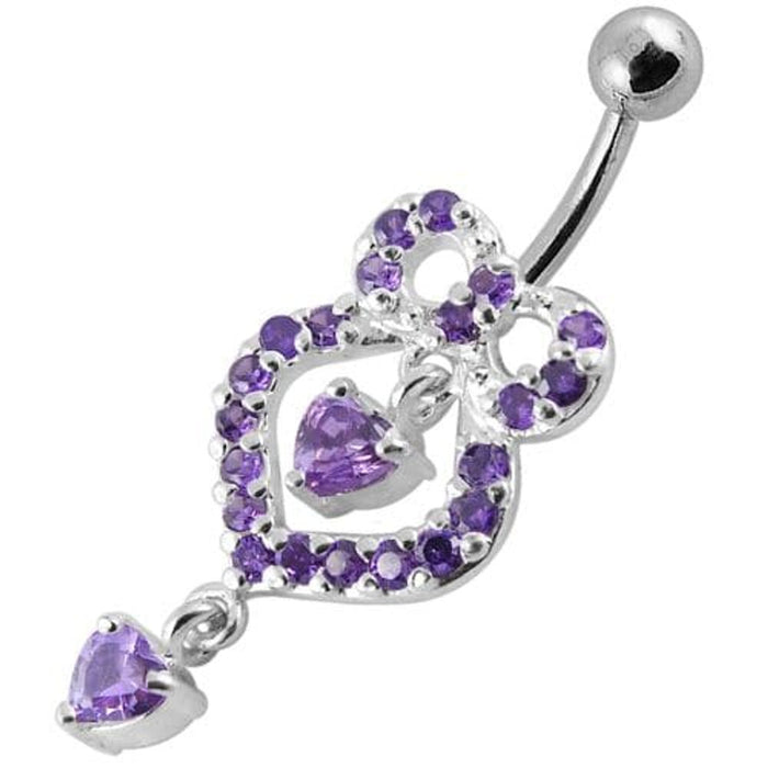 Fancy   Pear shaped Jeweled Dangling Navel Body Jewelry Ring