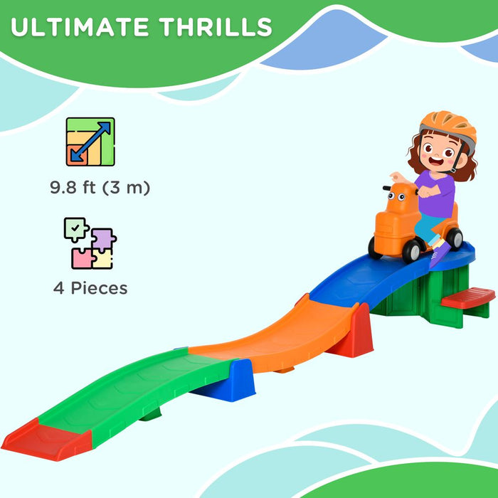 Premium Kids Rollercoaster: 3(m) Up/Down, Non-Slip Steps, Ages 2-5. Best Quality!