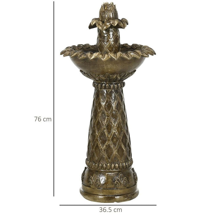 Premium 2-Tier Garden Fountain: Self-Contained, Cascading Water Feature for Beautiful Backyards