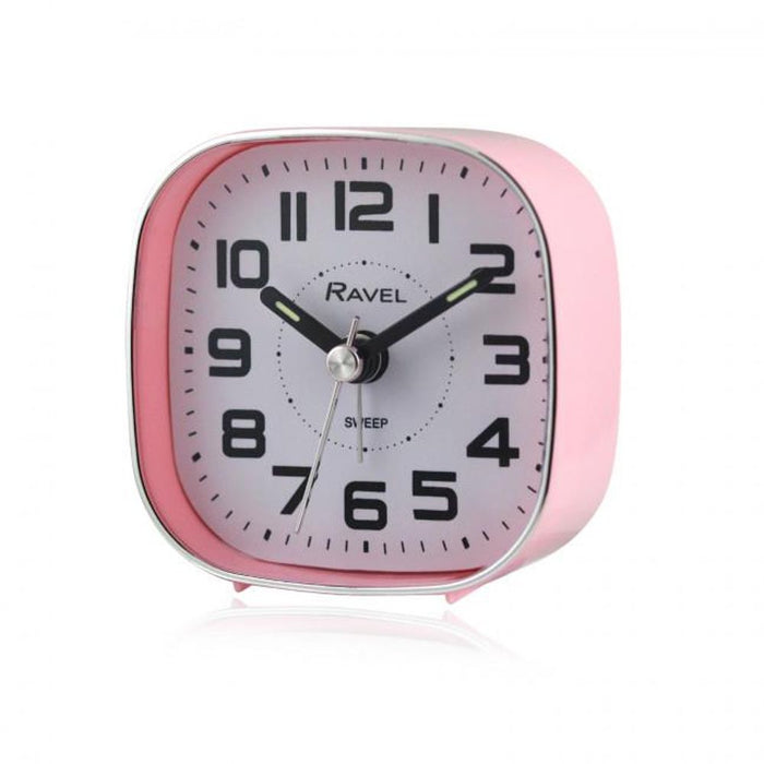 Ravel Quartz Alarm Clock - Pink RC038.5 | Compact & Contemporary Bedside Clock