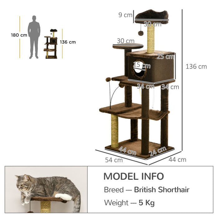 PawHut Modern Cat Tree - Scratching Posts, House, Hammock & More!