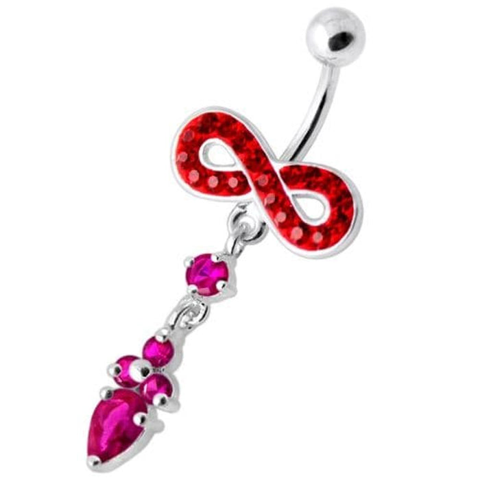 Jeweled Infinity Dangling Navel belly bar