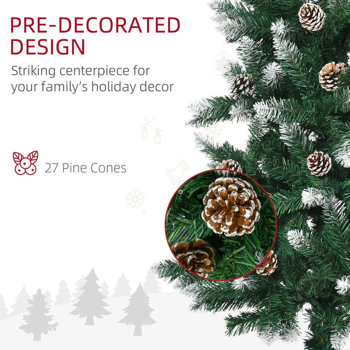 5' Snow Artificial Christmas Tree Holiday Home Decor with Pine Cones