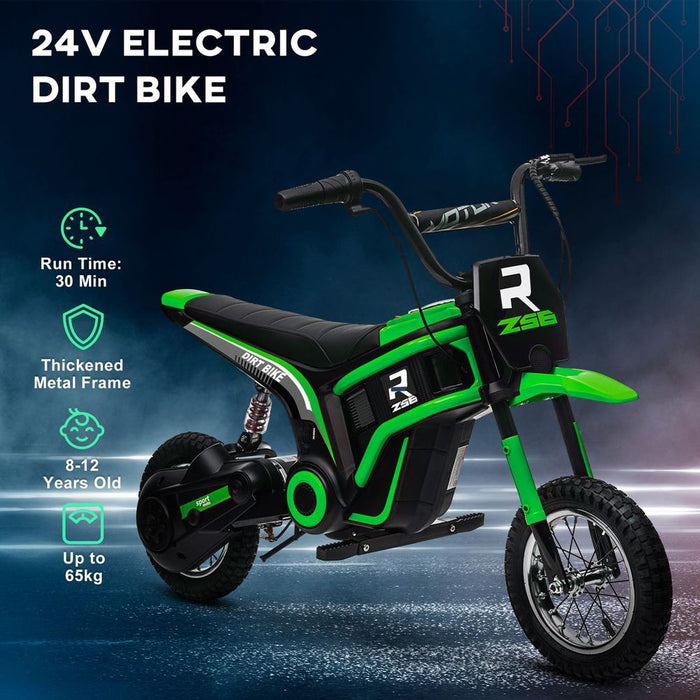 HOMCOM 24V Kids Electric Motorbike - Green