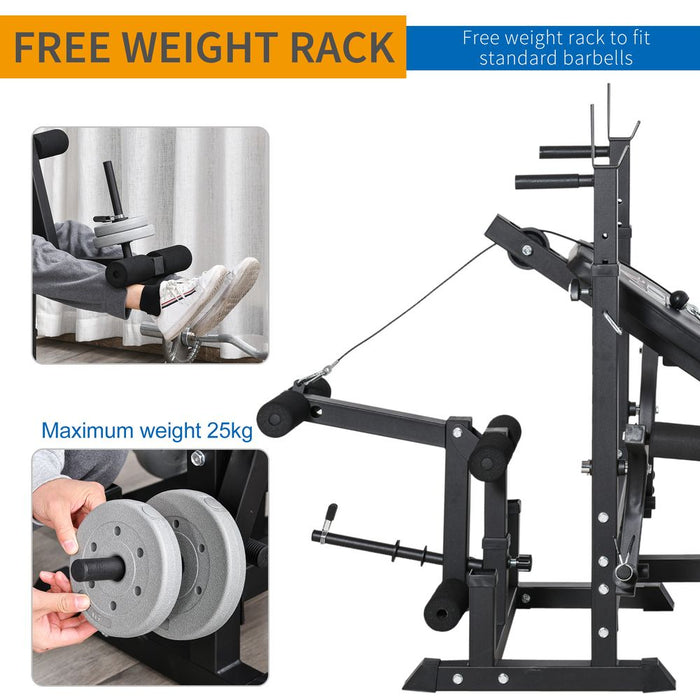 HOMCOM Multi-Exercise Weight Bench: Full-Body + Bench Press + Leg Extension