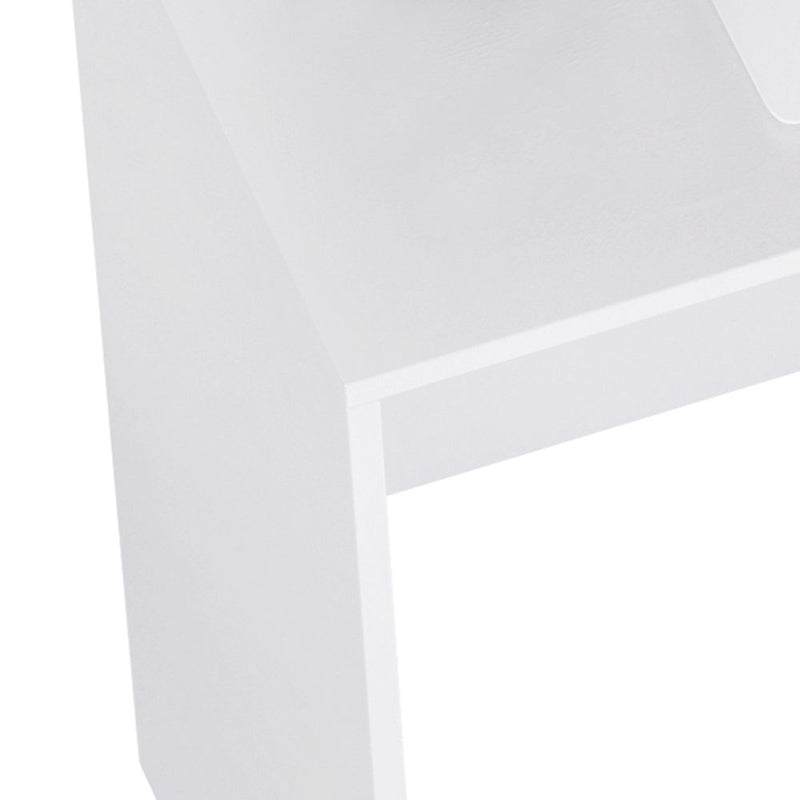 Premium High Gloss 4-Drawer Vanity Desk - White. Perfect for Home Office & Study. Spacious Storage & Stylish Design!