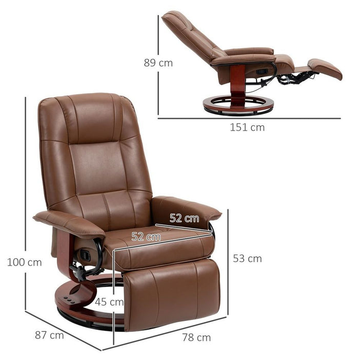 Ultimate Comfort: HOMCOM Ergonomic Office Recliner Sofa Chair, PU Leather, Brown