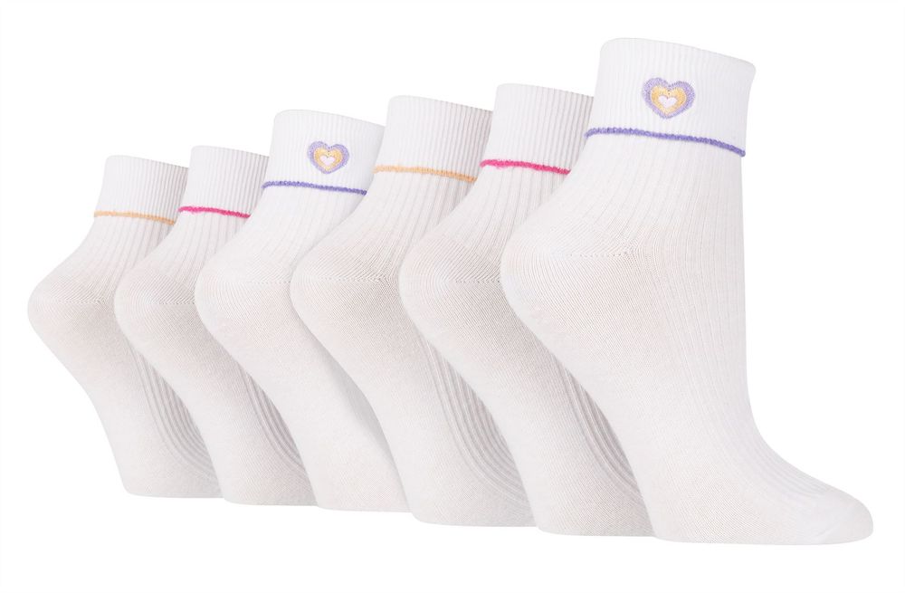 6PK - Wildfeet Embroidered Rib Lounge Socks