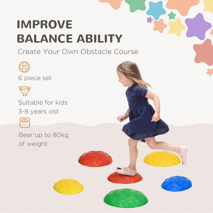 ZONEKIZ Balance River Stones w/ Non-Slip Mats for Ages 3-8 Years