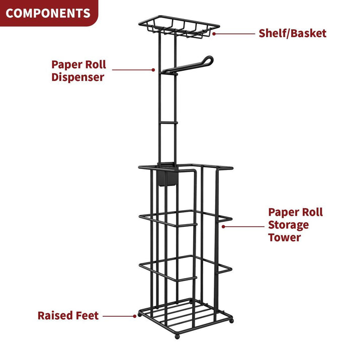 Vinsani Metal Toilet Roll Holder & Storage