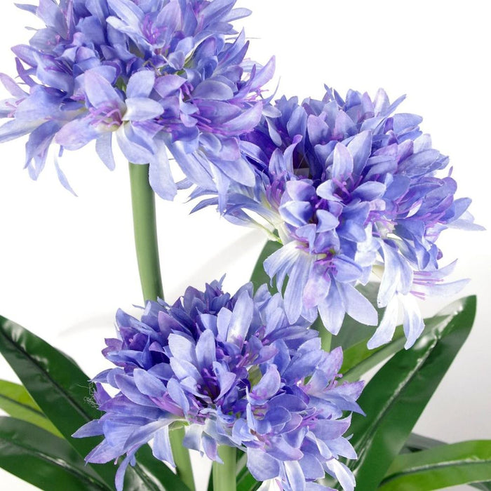 Premium 90cm Blue Silk Flower Agapanthus Plant - Lifelike Beauty for Indoors - Free Pot Included