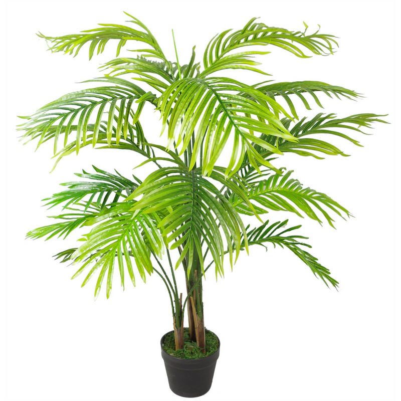 130cm Artificial Areca Palm Tree - Extra Large with Copper Metal Planter