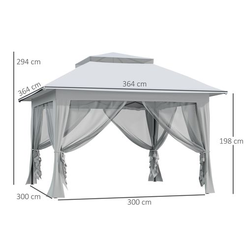 3.6 x 3m Foldable Pop-up Party Steel Frame Oxford w/ Roller Bag