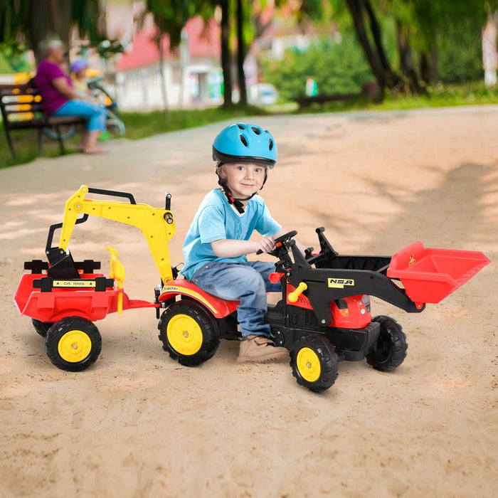 Ultimate Pedal Powered Tractor Ride-On Car | Bucket Steering Wheel | Ages 3-6