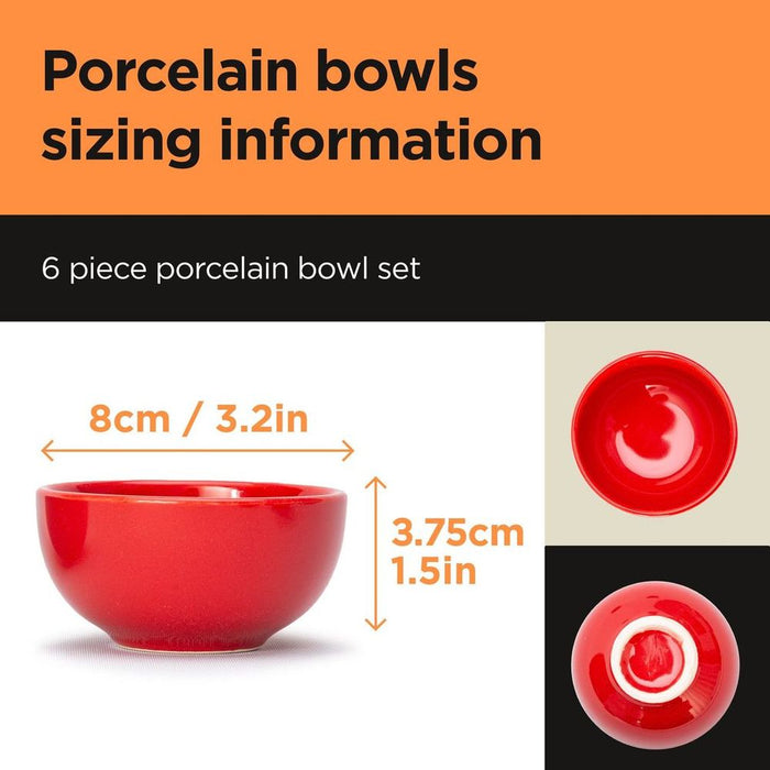 Ceramic Snack&Dip Bowl Matrix Red 8cm