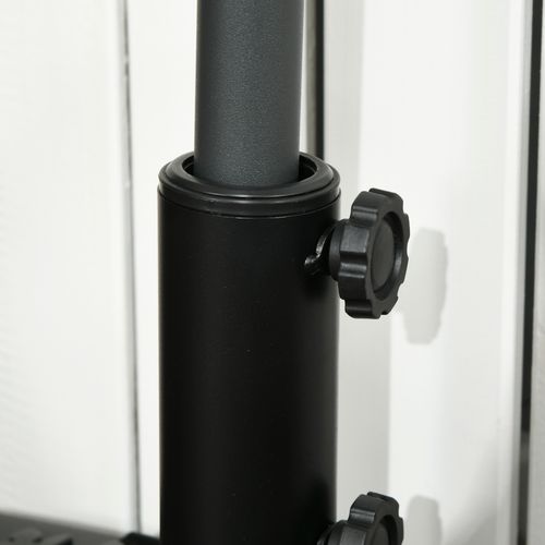 Outsunny Half Round Patio Umbrella Base for 3.8 cm or 4.8 cm Pole, Black