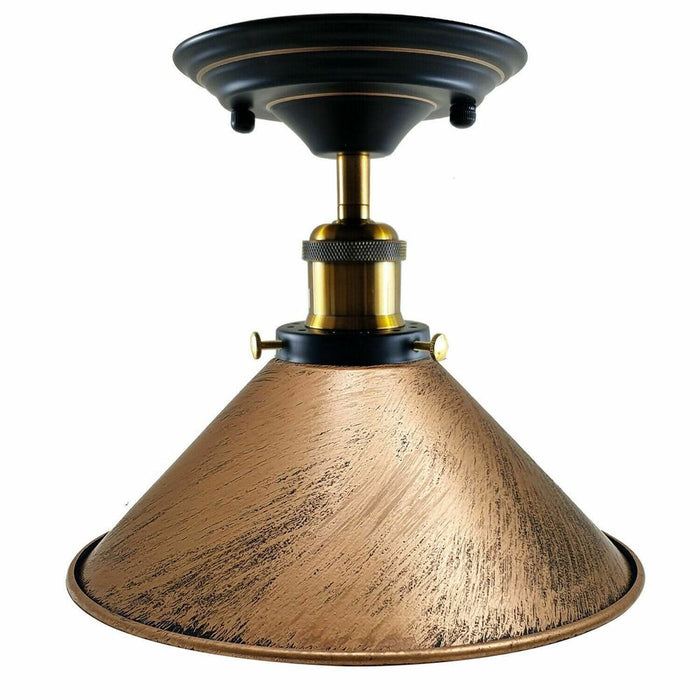 Retro Industrial Ceiling Light - Metal Cone Shade - Indoor Lighting