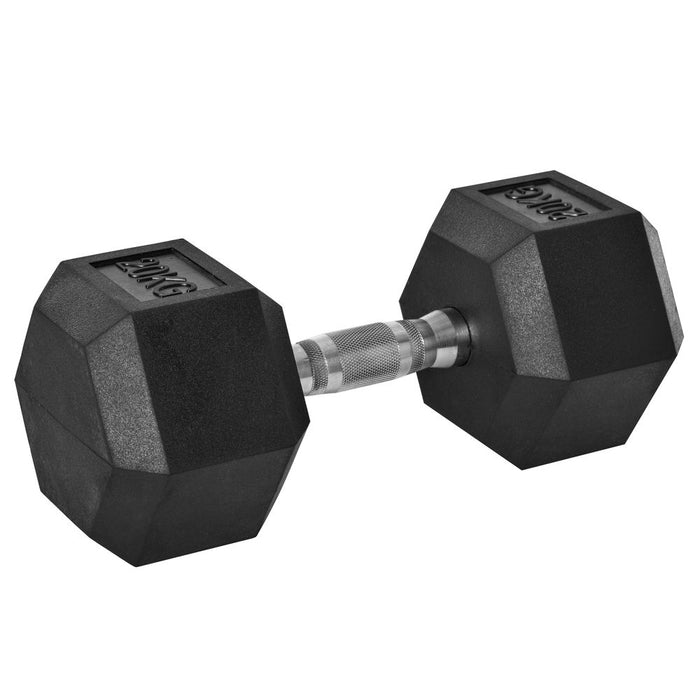 20KG Rubber Hex Dumbbell - Portable Hand Weight for Home Gym - HOMCOM