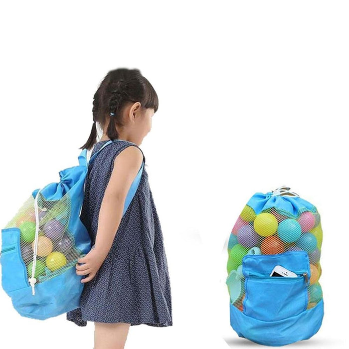 Doodle Toy Storage Bag & Play Mat - Blue. Keep Toys Neat & Organized. Durable Nylon. Portable. Perfect for Travel.