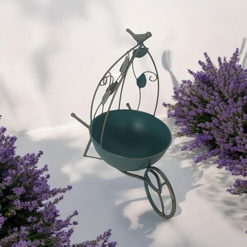 36CM BLUE METAL GARDEN PLANTER