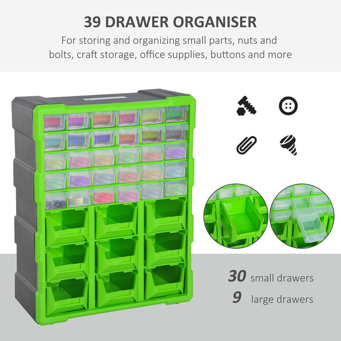 DURHAND 39 Drawer Storage Cabinets, 38Lx16Dx47.5H cm