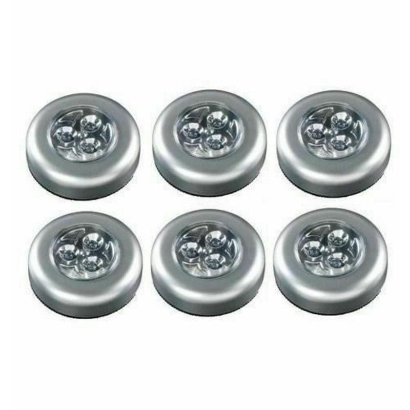 Super Bright Stick-on LED Lights | Easy Installation | Pack of 6 Lights | Batteries Not Included