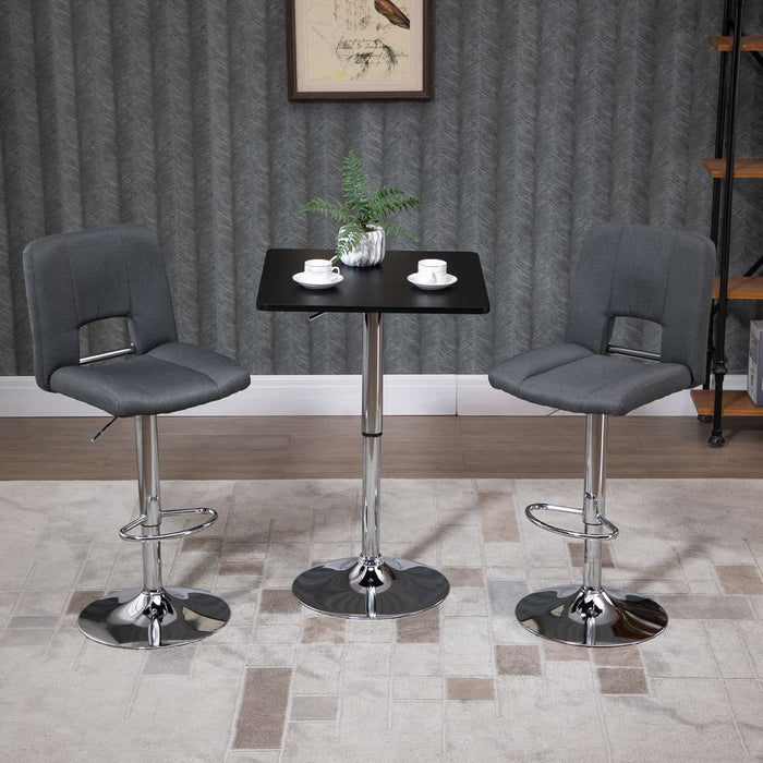 Versatile Adjustable Bar Table - Black/Silver Frame - Premium Quality - Ideal for Any Space