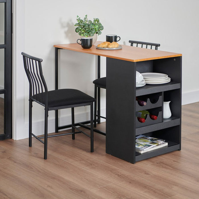 Space-Saving Bistro Dining Set - Compact, Black, High-Quality